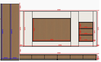 Consola de TV con Cajones Grandes Personalizada, Área de TV Empotrada, Nicho para Pantalla Integrado, Iluminación en Tiras, Muebles Minimalistas para Entretenimiento en el Hogar
