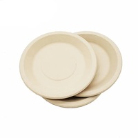 Assiettes jetables écologiques biodégradables en fibre de bambou de 6 pouces, vaisselle en vrac