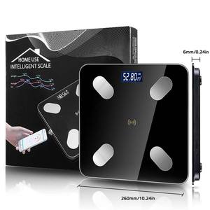 बीएमआई डिजिटल शरीर में वसा पैमाने एप्लिकेशन वजन फैशन काले डिजिटल प्रदर्शन सफेद सौर ऊर्जा आयत स्मार्ट रसोई बाथरूम पैमाने - Product Image 3