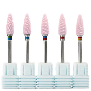 Pink Ceramic Nail Cone Tip Drill Bits 2.35mm Electric Rotary <b>Tool</b> for Manicure <b>Pedicure</b> Cuticle Cleaning Grinding Head Sander - Product Image 2