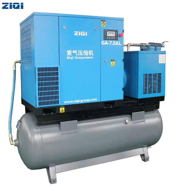 Compact 7.5kw/10hp Lubricated Screw Air Compressor with 500 Liters Tank AC Power Air Cooled Engine/Motor for Sale