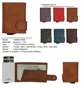 Cartera Delgada de Metal y Cuero Unisex CardHoda, con Clip Automático para Tarjetas y Dinero, Protección RFID, Forro de PU y Nylon, Diseño Personalizado - Product Image 3