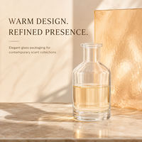 Bouteille en verre ronde transparente de 200 ml - Diffuseur d'arômes grande capacité pour huiles essentielles, parfums et décoration intérieure