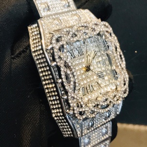 Square High Quality Iced Out Mechanical Watch 5A+ Watch Luxury Watch Ice Thorn Dial Inlaid Frozen Watch Mechanical Movement - Product Image 1