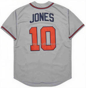 งานเย็บคุณภาพดีที่สุดแบบสั่งทำ # เสื้อเบสบอลย้อนยุคแบบหนาของทีมจอนส์อเมริกันหมายเลข 10 - Product Image 2