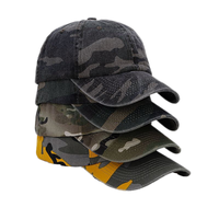 Gorra de Camuflaje Lavada, Gorras con Logotipo Personalizado, Gorras Deportivas para Hombre, Gorra de Béisbol Lisa de 6 Paneles de Alta Gama