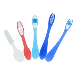 Profession Safe soft silicone rubber Short handle anti-swallow jail prison toothbrush