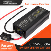 Chargeur rapide intelligent, tension réglable 0-15V, courant 0-100A