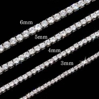 Collier Hip Hop en Laiton avec Zircons Cubiques Entièrement Sertis (3mm, 4mm, 5mm, 6mm) – Bijoux pour Hommes et Femmes – Vente en Gros