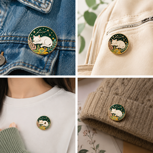 Badge en métal personnalisé en émail souple, motif étoiles de la constellation et feuilles, impression UV, moulage 3D, plaqué or - Product Image 4