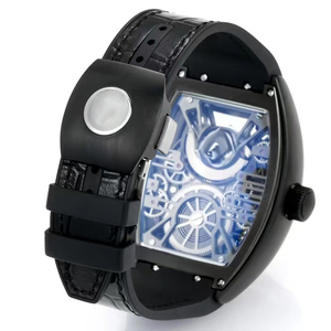 Reloj Mecánico Manual de Precisión con Tourbillon Central Luminoso, Esqueletizado, Resistente al Agua, de Cerámica Negra, con Acabado de Alta Calidad - Product Image 4