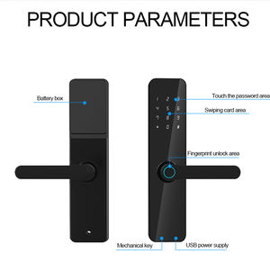 Умный дверной замок с Wi-Fi, управлением через приложение Tuya/Ttlock, отпечатком пальца, электронным кодовым замком и функцией безопасности для деревянных дверей (OEM/ODM производство) - Product Image 1