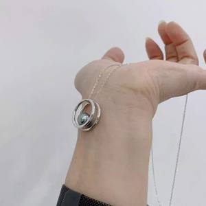 Pendentif circulaire vide en argent S925 pour accessoires de perles DIY, perles de 8 à 11 mm pour composants de bijoux - Product Image 2