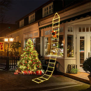 <span class=keywords><strong>Luces</strong></span> <span class=keywords><strong>de</strong></span> Navidad con Papá Noel Subiendo Escaleras, Decoración Navideña para el Hogar, Ventanas, Escaleras, Adornos Navideños 2025 - Product Image 2