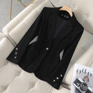 <span class=keywords><strong>Veste</strong></span> <span class=keywords><strong>de</strong></span> <span class=keywords><strong>costume</strong></span> <span class=keywords><strong>en</strong></span> velours doré pour femme 2024, nouvelle mode automne, haut <span class=keywords><strong>de</strong></span> gamme, petite touche <span class=keywords><strong>de</strong></span> luxe, élégance raffinée - Product Image 3