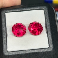 Saphir bleu rond coupe brillante 4mm-12mm méthode de traction Pigeon cultivé en laboratoire sang rouge rubis pierre précieuse