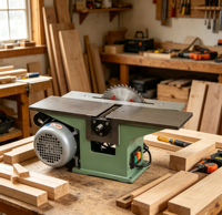 Machine à bois multifonctionnelle : table de travail, scie circulaire, scie à ruban, dégauchisseuse pour la coupe du bois jusqu'à 120 mm