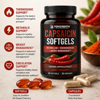 Capsules de Capsaïcine Puissante Extrait de Poivre de Cayenne 240 Comprimés Bien-être Général Naturel Direct Usine Halal