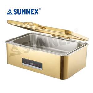 Chauffe-plat électrique sans eau breveté SUNNEX, 220V 400W 13,5L, plat GN 100mm, chauffe-plat doré, chauffe-plat noir - Product Image 4