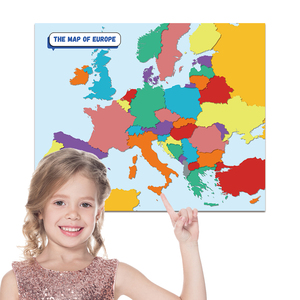 Tableau blanc interactif effaçable à sec réutilisable, carte du monde, affiche amovible, taille personnalisée, autocollant mural d'enseignement de <span class=keywords><strong>la</strong></span> géographie pour enfants - Product Image 1