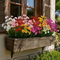 Fleurs artificielles résistantes aux UV pour l'extérieur, fausses plantes en soie, arbustes pour jardinières, jardins, porches, patios, décoration intérieure, vente en gros