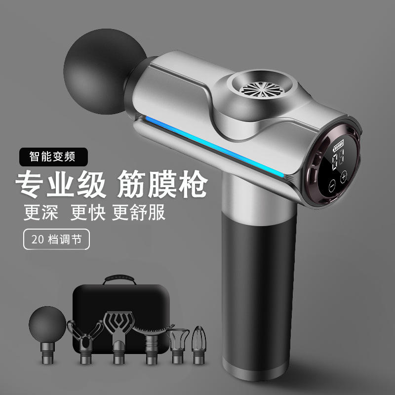 Écran tactile LCD [Argent], 20 niveaux de massage, 6 têtes de massage