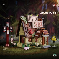 Blok Bangunan Rumah Misteri Petualangan, 968PCS Model Rumah Kartun Dengan Kamar Berperabot, Mainan Rakitan untuk Anak-Anak & Penggemar Anime