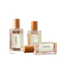 Flacon de parfum de luxe vide rectangulaire 30ml 50ml 100ml en verre avec vaporisateur