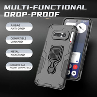 Étui de téléphone de luxe personnalisé de créateur, populaire, antichoc, en armure rigide avec anneau métallique rotatif à 360° incassable pour Nothing 4A 5G