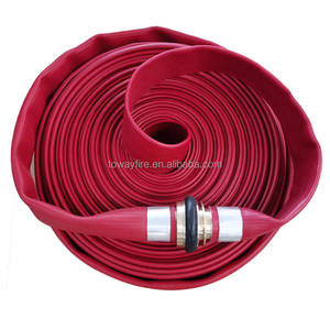 Tuyau d'incendie en caoutchouc NBR rouge Duraline, tuyau d'incendie haute pression durable avec raccords Machino en aluminium/laiton, 20 bar, 21/2"x30m - Product Image 2
