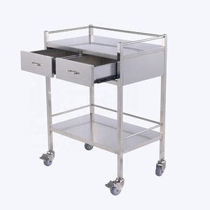 Carrito de Tratamiento Médico de Emergencia Móvil de Acero Inoxidable 304 de Alta Calidad con Cajones y Estantes Opcionales - Product Image 2