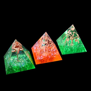 Wholesale Orgone <strong>Pyramid</strong> with 7 Chakra Mixed Stones Rainbow Colors Tree of Life Crystal <strong>Orgonite</strong> <strong>Pyramid</strong> for Healing Meditation - Product Image 2