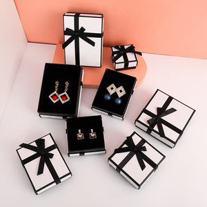 Multi-Color Rigid Jewelry <b>Box</b> Satin Bow Decor Luxury Paper Storage <b>Box</b> for Ring <b>Earring</b> Necklace Trinket Holiday Present - Product Image 3
