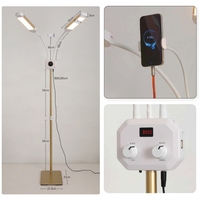 Kit d'éclairage LED professionnel pour studio, lampe à double bras pour cils, support de téléphone, lumière de sol dimmable 3000-6000K, CRI 97+ pour salon de beauté