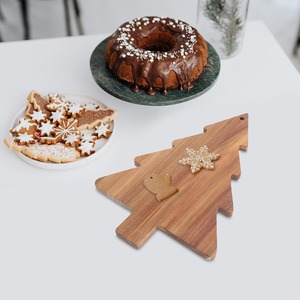 Wooden Christmas Tree <b>Tray</b> Acacia Solid Wood Irregular Shape Serving Plate For Home Dining And Hotel Use - Product Image 4