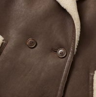 Manteau long chaud pour femme, marron foncé, style vintage, en similicuir, mélange de laine à 30 %, doublure polaire, revers cranté, coupe ample, vêtement d'extérieur d'hiver