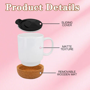 Mug en céramique vierge pour sublimation, 12 pièces, 15 oz, avec logo personnalisé, vente en gros, gobelet à café avec poignée et base en bois - Product Image 4