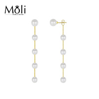 Glands Style 925 boucles d'oreilles en argent Sterling 4-5mm et 5-6mm blanc naturel véritable perle ronde boucles d'oreilles pour mariage mariée bijoux