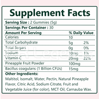 Compléments alimentaires en gommes à la vitamine C vegan naturelle de qualité supérieure, favorisant l'équilibre probiotique vaginal féminin