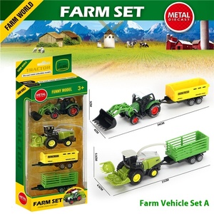 LASIVE TOYS New 4-Piece Farm Toy Car Model Set Durable Alloy Farmer Harvester Tractor and <strong>Truck</strong> Cross-Border All-Made Alloy - Product Image 2