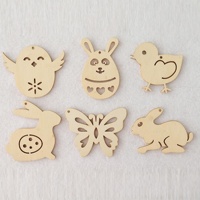 Décoration de Pâques : Ornements suspendus en bois Lapin de Pâques, Lapin, Papillon, Poussin pour la maison