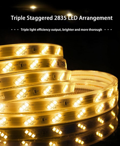 No-Transformer Triple-Staggered 120LEDs 2835 High Voltage LED Strip 220V 100M/Spool Outdoor <b>Rope</b> <b>Light</b> - Product Image 3