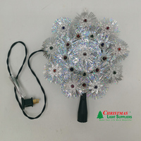 Fleurs en paillettes, cadre en PVC blanc chaud éclairé, décoration de sapin de Noël portable, lampe de sommet de sapin de Noël, cadeau de Noël