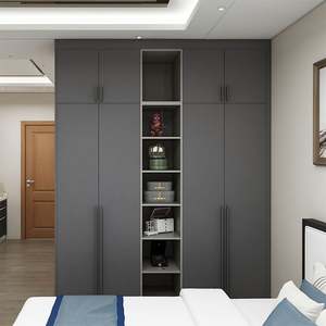 Armoire murale moderne en HDF, design en panneaux de particules mélaminés, ensemble de chambre à coucher en MDF avec une nouvelle armoire moderne personnalisée pour la maison - Product Image 1