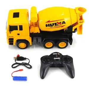 HUINA 1338 1/18 2.4G radio control concrete mixer truck 360 degree rotation construction vehicle simulation electric toy truck