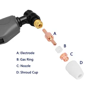 TEMWELLスーパークオリティ!!! プラズマ消耗品シールドCUPスワールリングセラミックノズル電極およびWZ40アクセサリ用ノズル