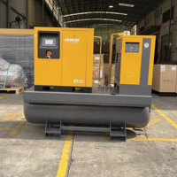 Compresseur d'air à vis rotatif industriel lubrifié à refroidissement par air à faible bruit 75cfm 90cfm 11kw 15kw avec variateur de fréquence