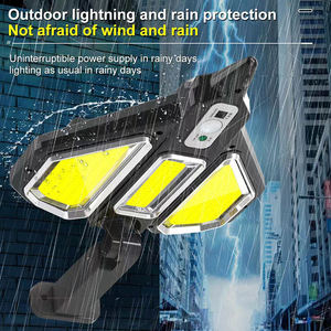 Tri-Sided Solar <b>LED</b> Street <b>Light</b> Outdoor, <b>Motion</b> <b>Sensor</b> Solar Wall Lamp with Remote, IP65 Waterproof Foldable Security Lighting - Product Image 2