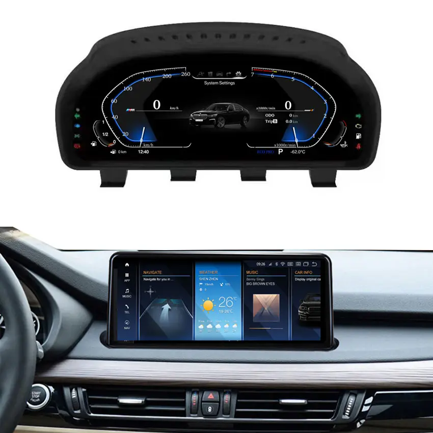 Autozubehör Android GPS Navigation Für BMW X5 F15 X6 F16 Mit Digital Instrument Cluster Tachometer Carplay Radio