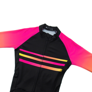 Combinaison de triathlon ZEDE noire et rose dégradée, haute élasticité, tissu respirant, vêtements d'entraînement pour la natation, le cyclisme et la course à pied - Product Image 6